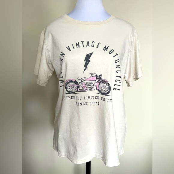 Zutter Vintage Motorcycle Womens Graffic Tee - Picture 1 of 5
